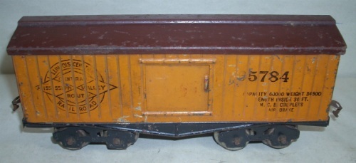 Lionel Brown roof 820 box car from 1915 Lionel Brown roof 820 box car from 1915
